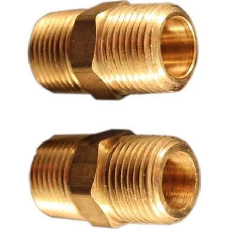 Milton 0.37 in. MNPT Hex Nipple Hose Fitting S-647